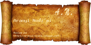Aranyi Noémi névjegykártya