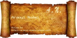 Aranyi Noémi névjegykártya